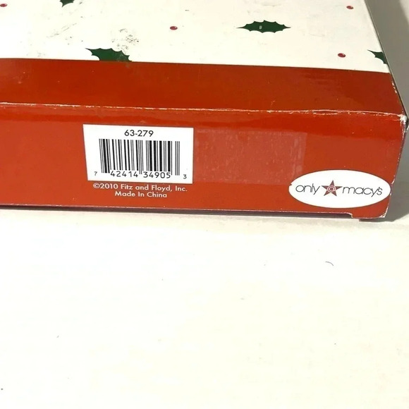 Fitz And Floyd Christmas Holiday Sweet Santa Snack Plate And Spreader Pre-Owned - Picture 3 of 9